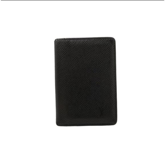 172. Louis Vuitton Taiga Black Leather Pocket Organizer - Picture 1 of 4